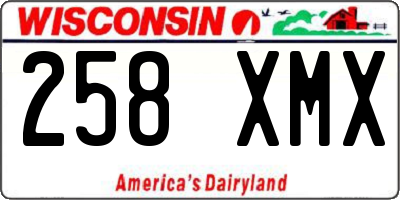 WI license plate 258XMX