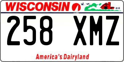 WI license plate 258XMZ