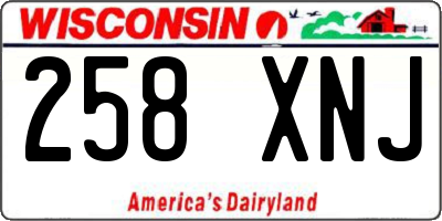 WI license plate 258XNJ