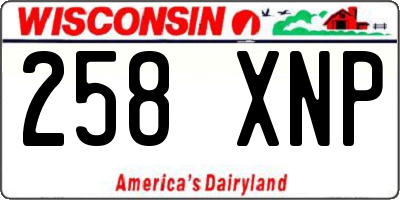 WI license plate 258XNP