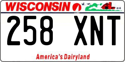 WI license plate 258XNT