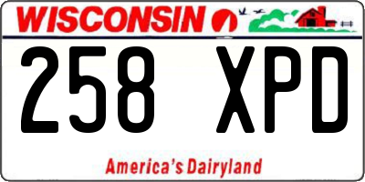 WI license plate 258XPD