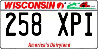 WI license plate 258XPI
