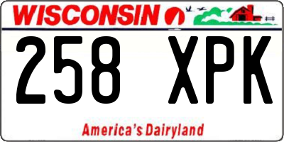 WI license plate 258XPK