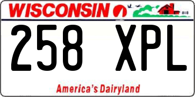 WI license plate 258XPL