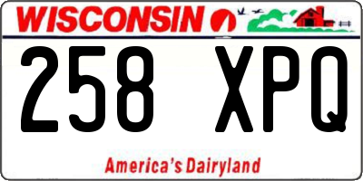 WI license plate 258XPQ