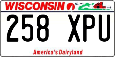 WI license plate 258XPU
