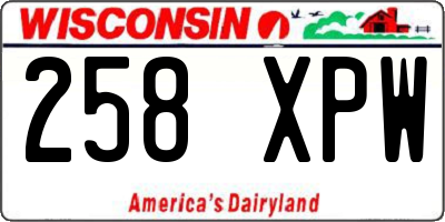 WI license plate 258XPW