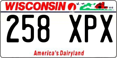 WI license plate 258XPX
