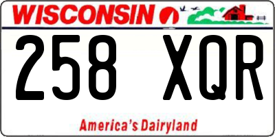 WI license plate 258XQR