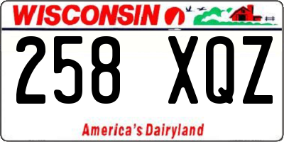 WI license plate 258XQZ