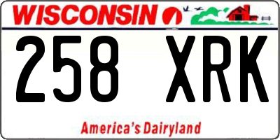 WI license plate 258XRK