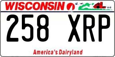 WI license plate 258XRP