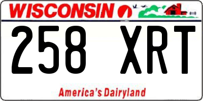 WI license plate 258XRT