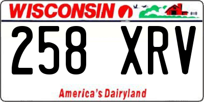 WI license plate 258XRV