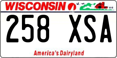 WI license plate 258XSA