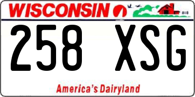 WI license plate 258XSG