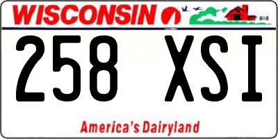 WI license plate 258XSI