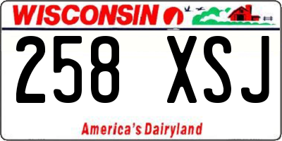 WI license plate 258XSJ