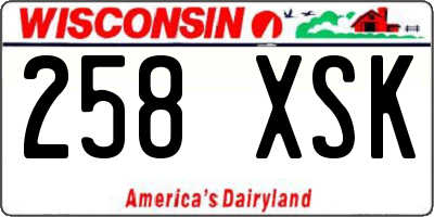 WI license plate 258XSK