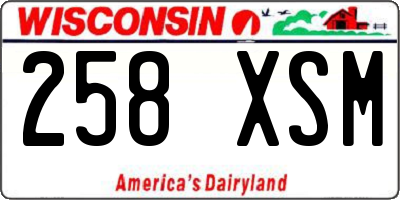 WI license plate 258XSM