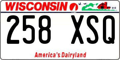 WI license plate 258XSQ