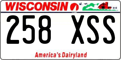 WI license plate 258XSS