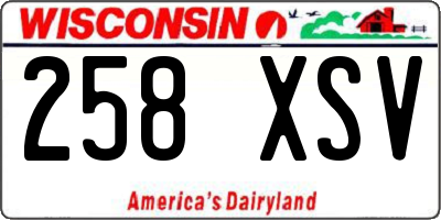 WI license plate 258XSV