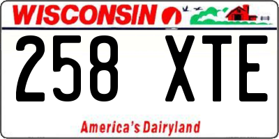 WI license plate 258XTE