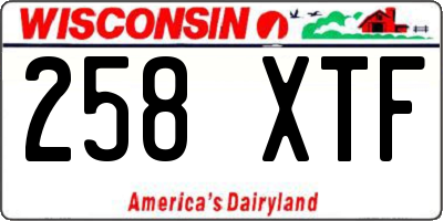WI license plate 258XTF
