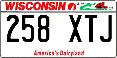 WI license plate 258XTJ
