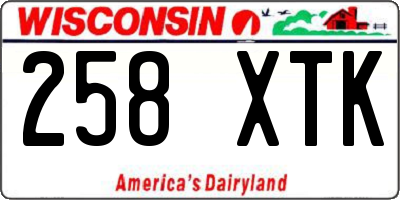 WI license plate 258XTK