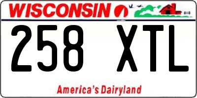 WI license plate 258XTL