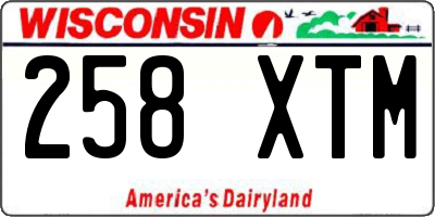 WI license plate 258XTM