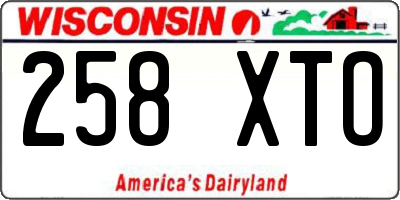 WI license plate 258XTO