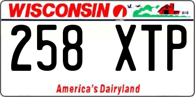WI license plate 258XTP