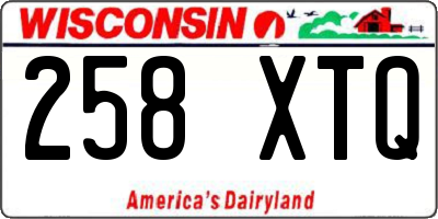 WI license plate 258XTQ