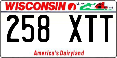 WI license plate 258XTT