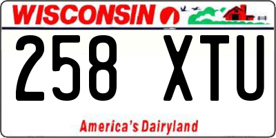 WI license plate 258XTU