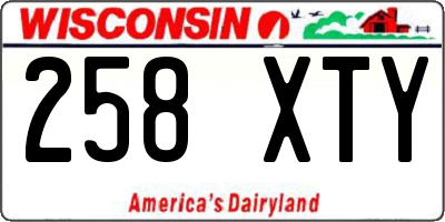 WI license plate 258XTY