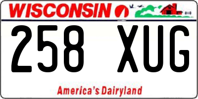 WI license plate 258XUG