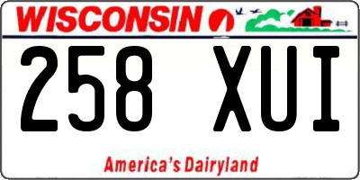 WI license plate 258XUI