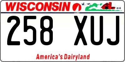 WI license plate 258XUJ