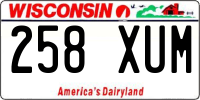 WI license plate 258XUM