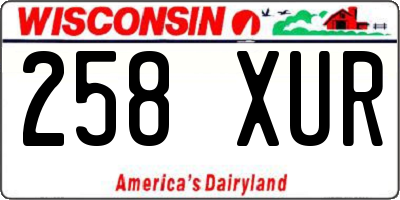 WI license plate 258XUR