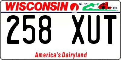 WI license plate 258XUT