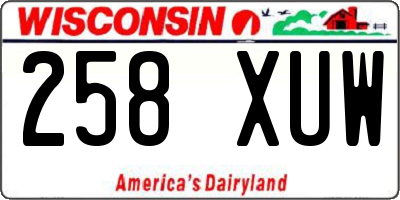 WI license plate 258XUW