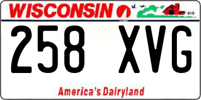 WI license plate 258XVG