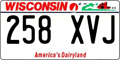 WI license plate 258XVJ