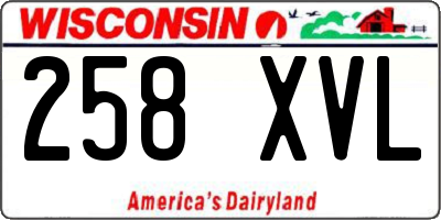 WI license plate 258XVL